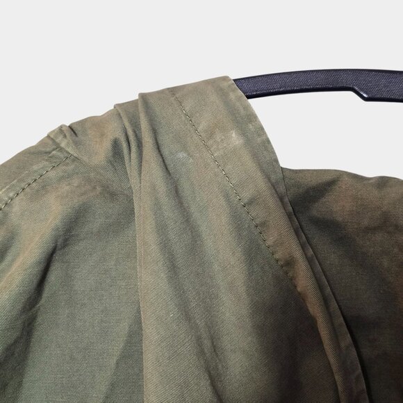 American Eagle Hooded Utility Jacket Coat Army Green L Zip Up Pockets Gorpcore - Picture 7 of 11